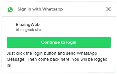 Login with WhatsApp